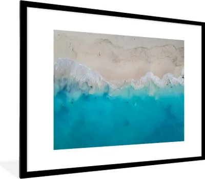 Produktbild von MuchoWow® MuchoWow® Gerahmtes Poster Meer - Strand - Sommer 80x60 cm - Poster mit zchwarzem Bilderrahmen - Schlafzimmer-Dekorationen - Fotoposter