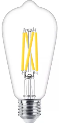 Produktbild von Philips Filament-Lampe, transparent, 60W ST64 E27, 5,9 W, 60 W, E27, 806 lm, 15000 h, Warmes Glühen
