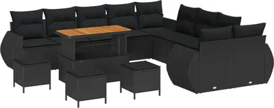 Produktbild von "SALE 2026" Garten-Sofa-Set - elegantes Design - Sitzgruppe mit Sofa, Tisch - 14 pcs Schwarz Poly-Rattan - Terassenmöbel DEMöbel684301