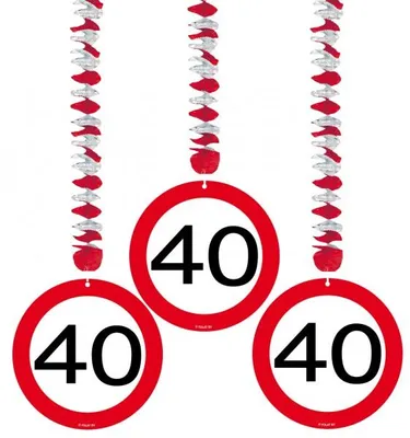 Produktbild von 40. Geburtstag Verkehrsschild Rotorspiralen