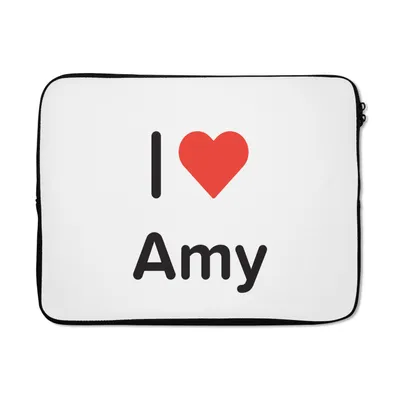Produktbild von MuchoWow® Laptop Hülle 17 Zoll Laptoptasche Ich liebe - Amy - Mädchen - Zipper - Schutzabdeckung