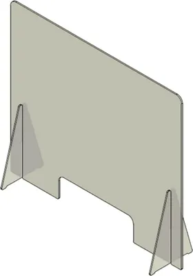Produktbild von Casa Padrino Kunststoff Trennscheibe mit Durchreiche Transparent 80 x H. 70 cm - Schreibtisch Empfangstheken Theken Spuckschutz   Corona Sicherheitsscheibe