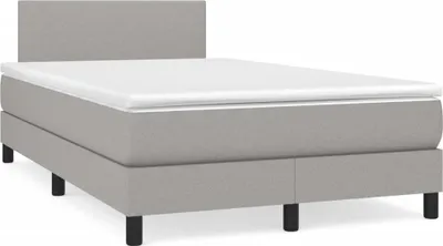 Produktbild von vidaXL Boxspringbett mit Matratze Hellgrau 120x190 cm Stoff