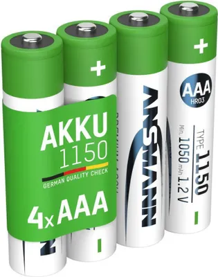 Produktbild von ANSMANN NiMH Akku Micro AAA Typ 1150 (