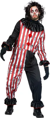 Produktbild von Halloween Clown Jumpsuit Herren Rot-Schwarz M
