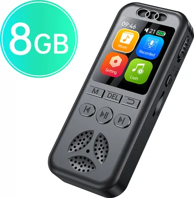 Produktbild von Digitales Diktiergerät 8GB – Sprachaktivierte Aufnahme, Rauschunterdrückung, MP3-Player, 35 Std. Aufnahmedauer, Passwortschutz