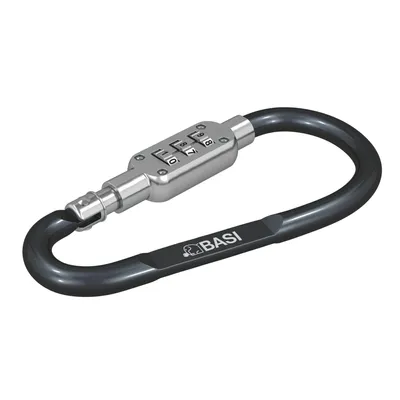 Produktbild von BASI - Karabinerhaken - Aluminium eloxiert - 3-stellige Zahlenkombination - schwarz - 0006-0104-100
