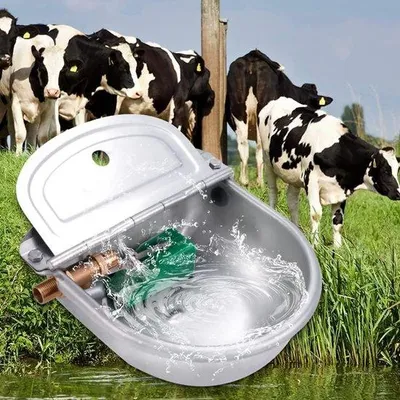 Immagine prodotto di Abbeveratoio automatico Drinkbak - Grande capacità con valvola a galleggiante in rame - Acciaio, per bovini, ovini, cani e cavalli