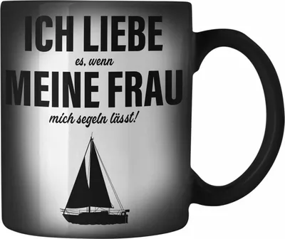 Produktbild von Trendation - Farbwechsel Zauber-Tasse für Segler Geschenke Männer Farbwechsel Zauber-Tasse Geschenkideen Zubehör Gadgeds Segeln Lustig (Schwarz)