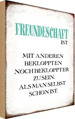 Produktbild von vianmo Holzschild 18x12 cm Freundeschaft ist mit anderen Familie Freunde