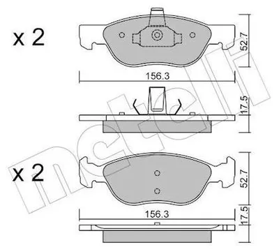 Produktbild von METELLI Bremsbeläge Satz Vorne Bremsklötze für FIAT PUNTO (188) 22-0082-2