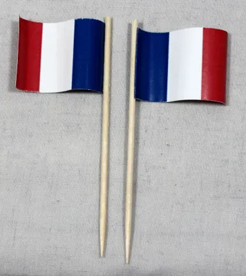 Produktbild von Party-Picker Flagge Frankreich Papierfähnchen in Spitzenqualität 25 Stück Beutel