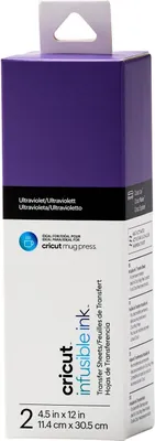 Produktbild von Cricut Infusible Ink Transfer Sheets, Hitzebeständige Vinylfolie, Glattes wärmeübertragendes Vinyl, Violett, Einfarbig, 114 mm, 305 mm