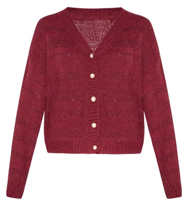 Produktbild von ALBEE damen strickjacke - burgunder mehrfarben ALBEE damen strickjacke - burgunder mehrfarben, XL/XXL