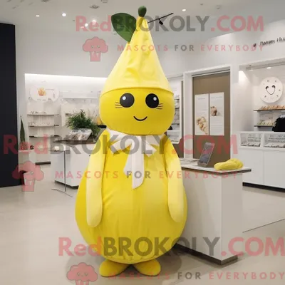 Obrázek produktu pro Postava REDBROKOLY maskota citronově žluté hrušky v šatech a čelenkách