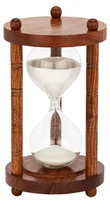 Sanduhr 30 min, 3 Säulen, Holz, 18x10 cm, maritime Dekoration