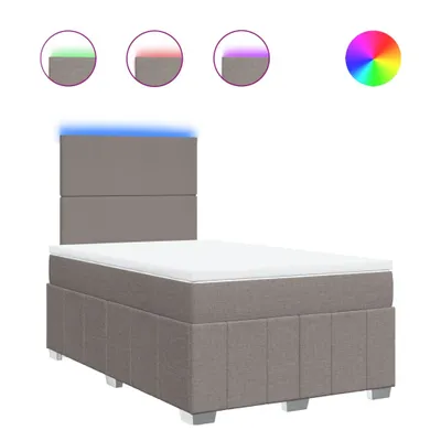 Image de vidaXL Lit Boxspring avec matelas Taupe 120x190 cm Tissu