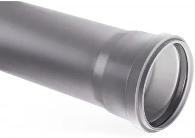 Produktbild von HT-Rohr DN 75 500 mm mit Dichtung Abwasserrohr Abflussrohr Grau PP Kunststoff | Abflußrohrsystem DN 75x500mm Ablauf | Kanalrohrsystem | komplettes