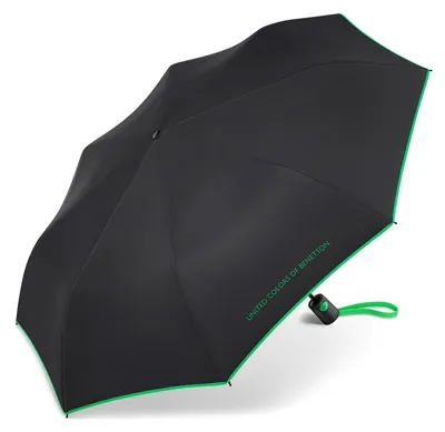 Zdjęcie produktu dla United Colors of Benetton Umbrella Mini AC - Parasol kieszonkowy - Składany - Ø 95 cm - Czarny
