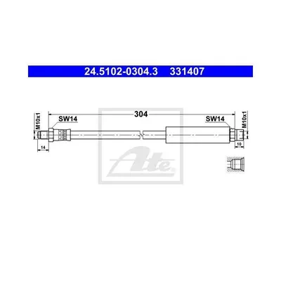 Produktbild von ATE Bremsschlauch vorne für BMW 3er 5er 6er 7er Z1