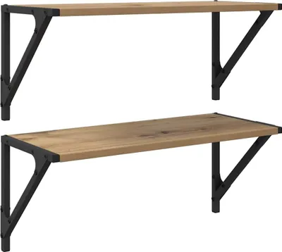 Obrázek produktu pro vidaXL Nástěnné police 2 ks Artisan dub 60 x 25 x 25,5 cm Materiál na bázi dřeva