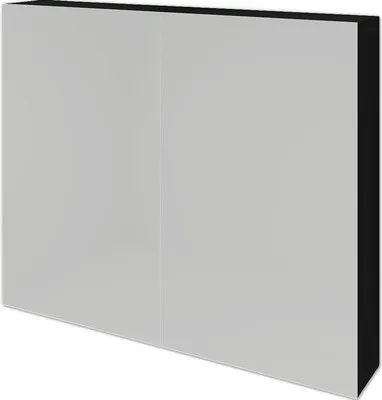 Produktbild von Spiegelschrank Sanox 80 x 12 x 65 cm schwarz matt 2-türig doppelt verspiegelt