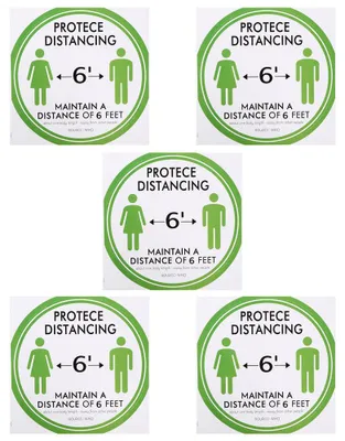 Produktbild von 5PCS Social Distancing Ground Sticker Distance Marker Floor Signs Decal for School Market Public AreaGreen