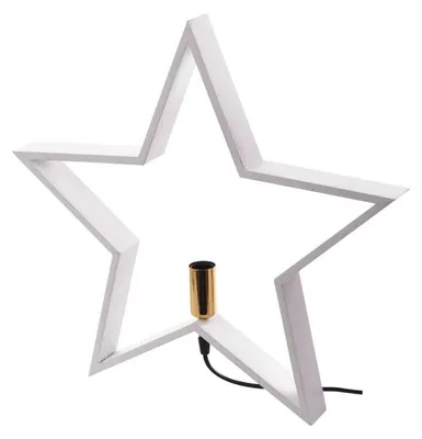 Image de Bougeoir pour ampoule Emos ZY2214 Bougeoir pour ampoule E14 en bois blanc, étoile, 48cm, intérieur