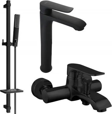Produktbild von Mexen Pecos DQ72 Badewannenset, Schwarz - 72713DQ72-70