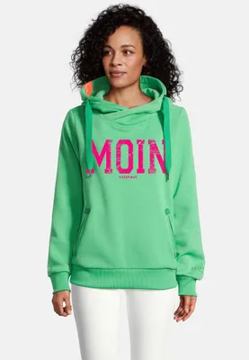 Produktbild von salzhaut Damen Hoodie SÜNN - MOIN XS Kuscheliger Kapuzenpullover für Frauen – Maritimer Pullover mit Print & dicken Kordeln – Designed in Hamburg