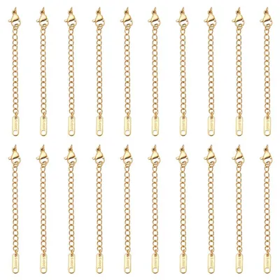 20x Kettenverlängerung 73 mm, 18K vergoldet, Edelstahl