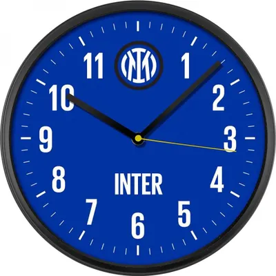 Produktbild von INTER MILAN Wanduhr mit Vereinslogo, 30 cm Durchmesser, in den Vereinsfarben blau-schwarz