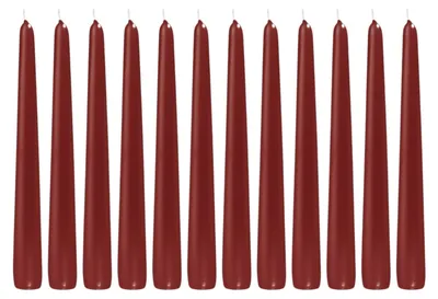 Produktbild von Konische Kerzen (Spitzkerzen) Altrot 250 x 25 mm, 12 Stück