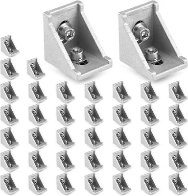 Productafbeelding van Aluminiumprofielset met 40 stuks M8-schroeven voor een wandmontage van 30x30 mm