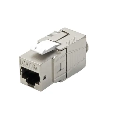 Produktbild von ROLINE Cat.6A (Class EA) Keystone, RJ-45, geschirmt, werkzeuglos, GHMT, silberfarben