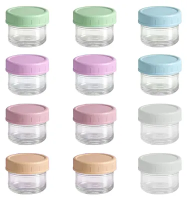 12 Vorratsgläser aus Glas, 50 ml, luftdicht, wiederverwendbar