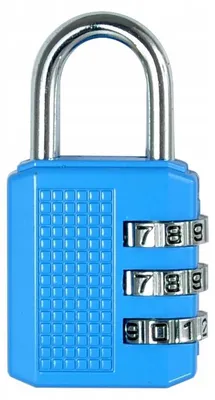 Produktbild von Handmet Bügelschloss 35 mm blau Zahlenschloss für Gepäck