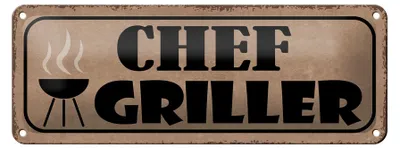 Produktbild von Blechschild Spruch 27x10cm Grill Chef Griller Dekoration