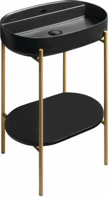 Obrázek produktu pro PUNO Konzola s umyvadlem 600x860x396mm, zlatá matná