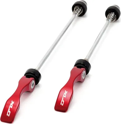 Image de XLC QR-L02 Kit de serrage rapide Alu/Cr-Mo, rouge/noir, 2 pièces (1 kit)