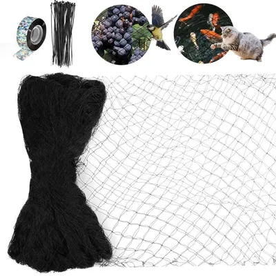 Produktbild von Vogelschutznetz 15 x 15 m, 5 cm Maschenweite, mit Vogelabwehrband & 100 Kabelbinder