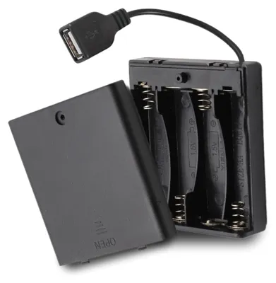 Productafbeelding van TECHZOCO Batterijhouder met aan/uit-schakelaar, AA-batterijhouder, batterijhouder