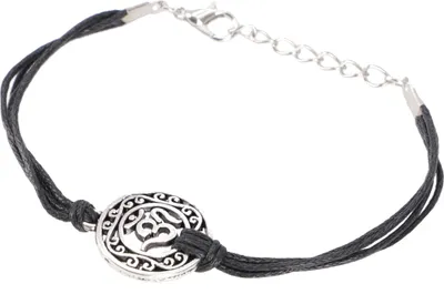 Produktbild von Ethno Armband OM - Schwarz, Baumwollfäden,Messing, Armreifen & Armbänder Modeschmuck