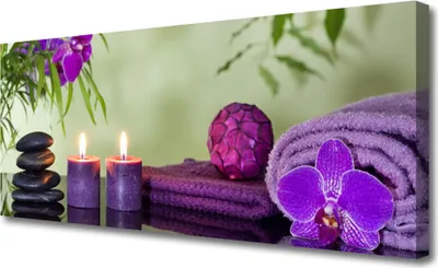 Produktbild von Tulup Leinwand-Bilder 125x50 Wandbild Canvas Kunstdruck Steine Kerzen Handtücher Kunst