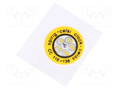 Immagine prodotto di 1 etichetta termoregistratrice °C, diametro 14 mm, modello CC-116/138, indicatore di temperatura