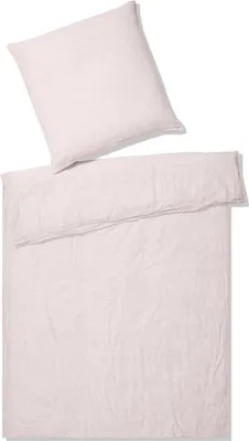Produktbild von elegante Halbleinen-Bettwäsche-Garnitur Breeze Farbe rose Größe 155x220+40x80cm