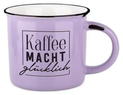 Produktbild von Becher Vintage Kaffee macht glücklich