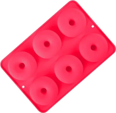 Produktbild von Silikon-Muffin-Donut-Form, 6 Tassen, Dessertform, antihaftbeschichtete Backform für die Herstellung von Donuts, Gebäck, Schokoladenkuchen, Dessert, DIY-Backgeschirr