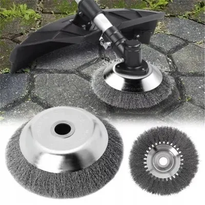 Produktbild von 1stk 8 Zoll Rasenmäher Trimmerkopf Draht-Trimmrad Universal Jäten Rad Stahlbürste Stahldraht gezopft für Rasentrimmer
