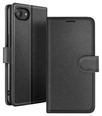 Produktbild von Zanaé, Wallet Hülle mit Standfunktion und Magnetlasche für iPhone 17e, Schwarz